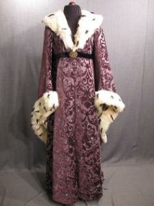 This purple robe with ermine trim was popular in the late Middle Ages. Photo courtesy of Rose Almaras, Pinterest Chapter 6: The Late Middle Ages